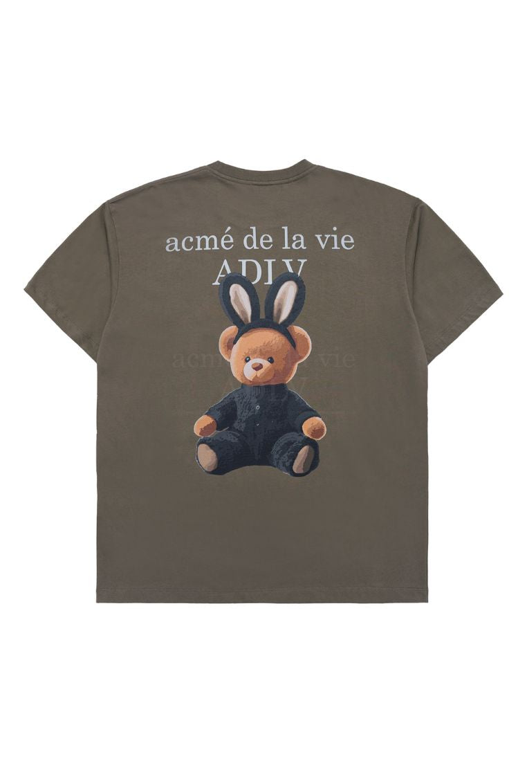 Rabbit Bear Doll Logo Short Sleeve T-Shirt Cocoa