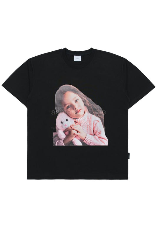 Rabbit Doll Short Sleeve T-Shirt Black
