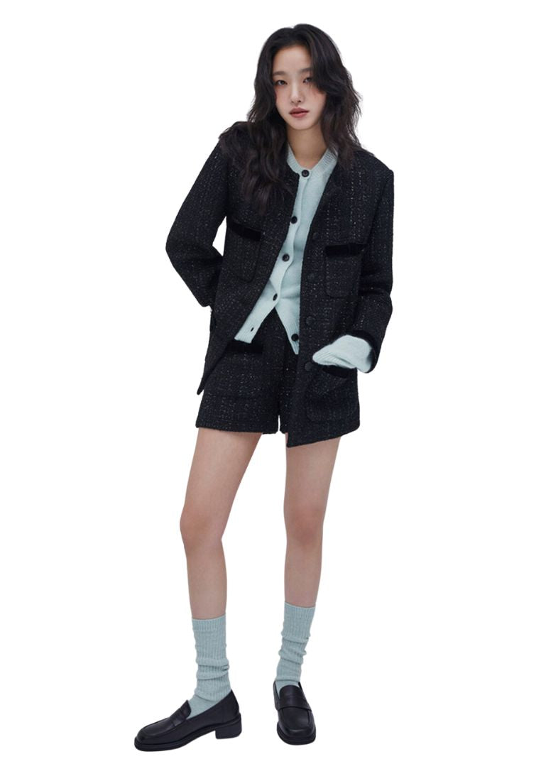 Raccoon Blended Cardigan V Neck Spade Mint