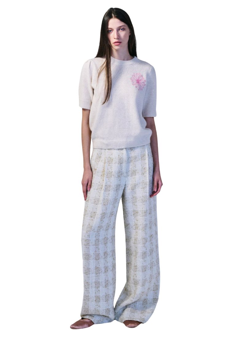 Raccoon Blended Top Short Sleeve Ivory Pink