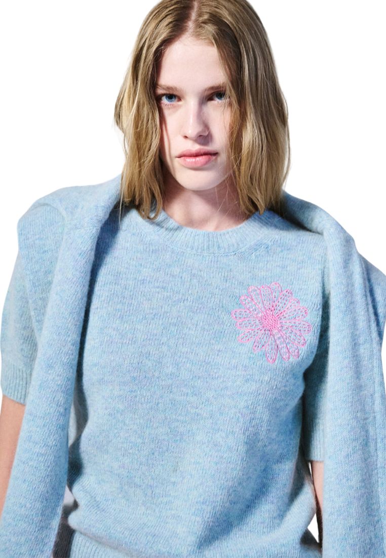 Raccoon Blended Top Short Sleeve Mint Pink
