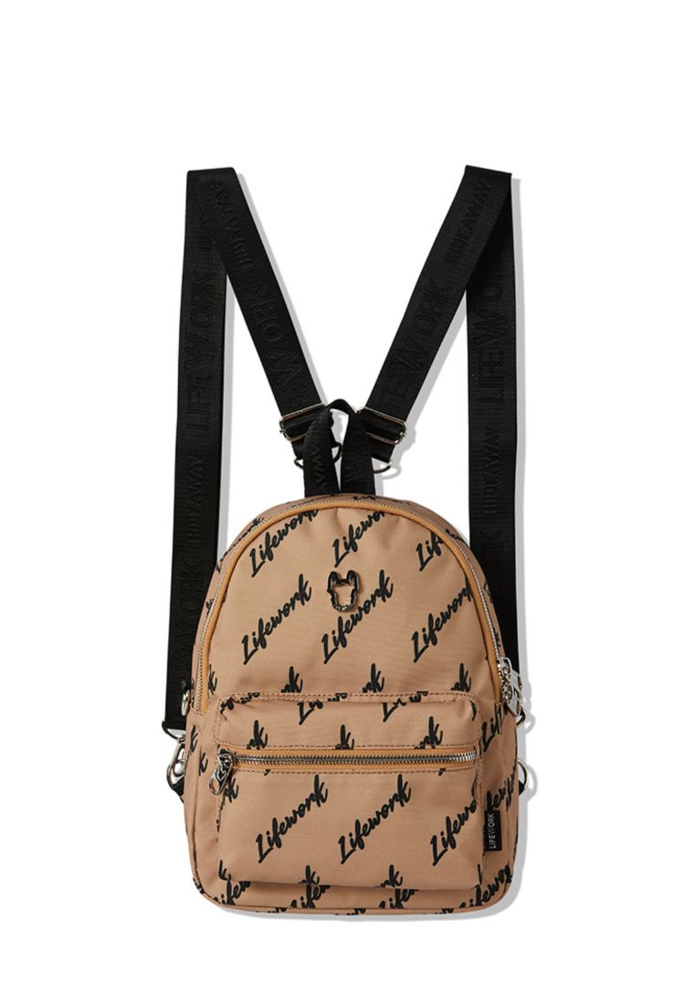 Radog Jacquard Webbing Mini Backpack Pattern Beige
