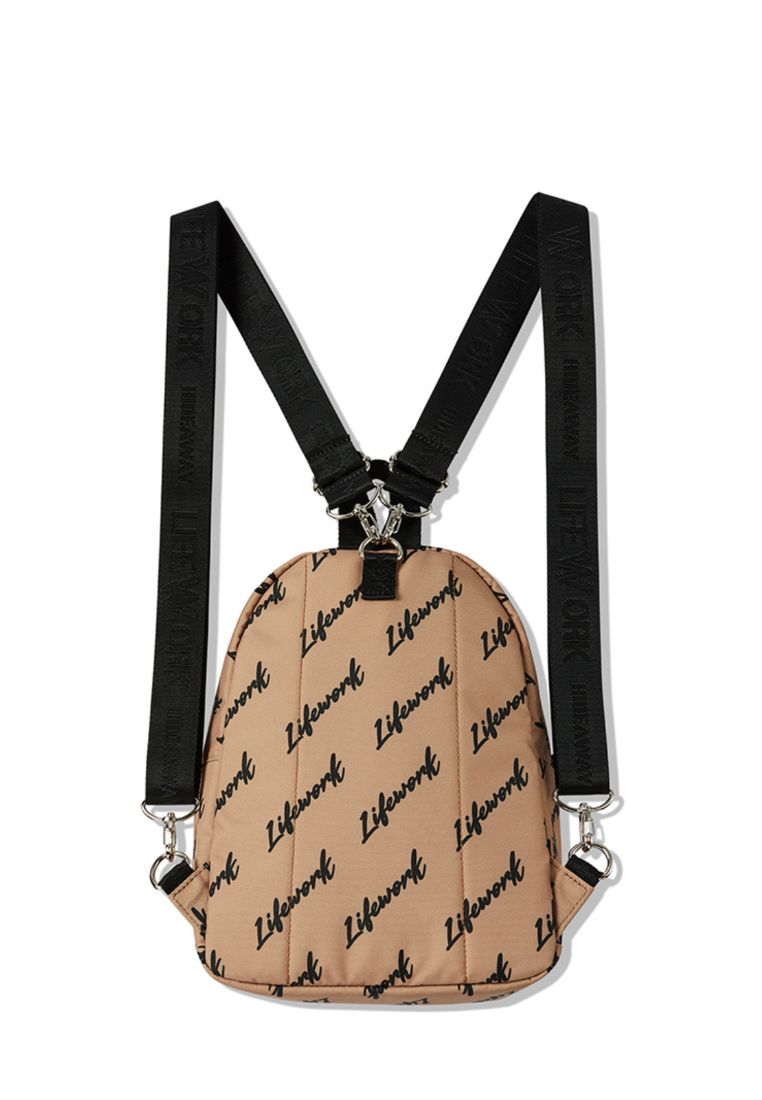 Radog Jacquard Webbing Mini Backpack Pattern Beige