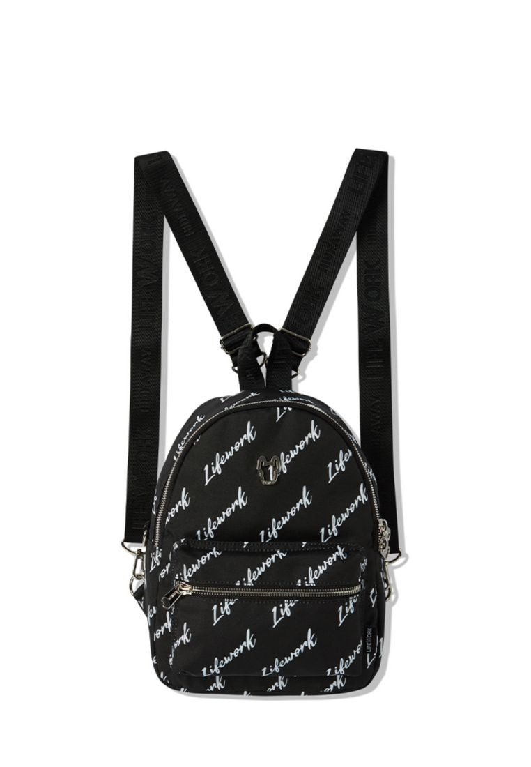 Radog Jacquard Webbing Mini Backpack Pattern Black
