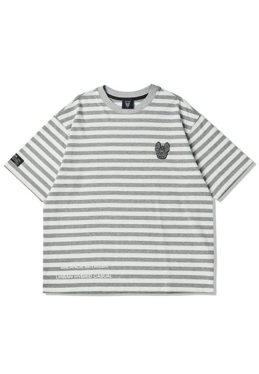 Radog Wappen Stripe T-Shirt Melange Grey