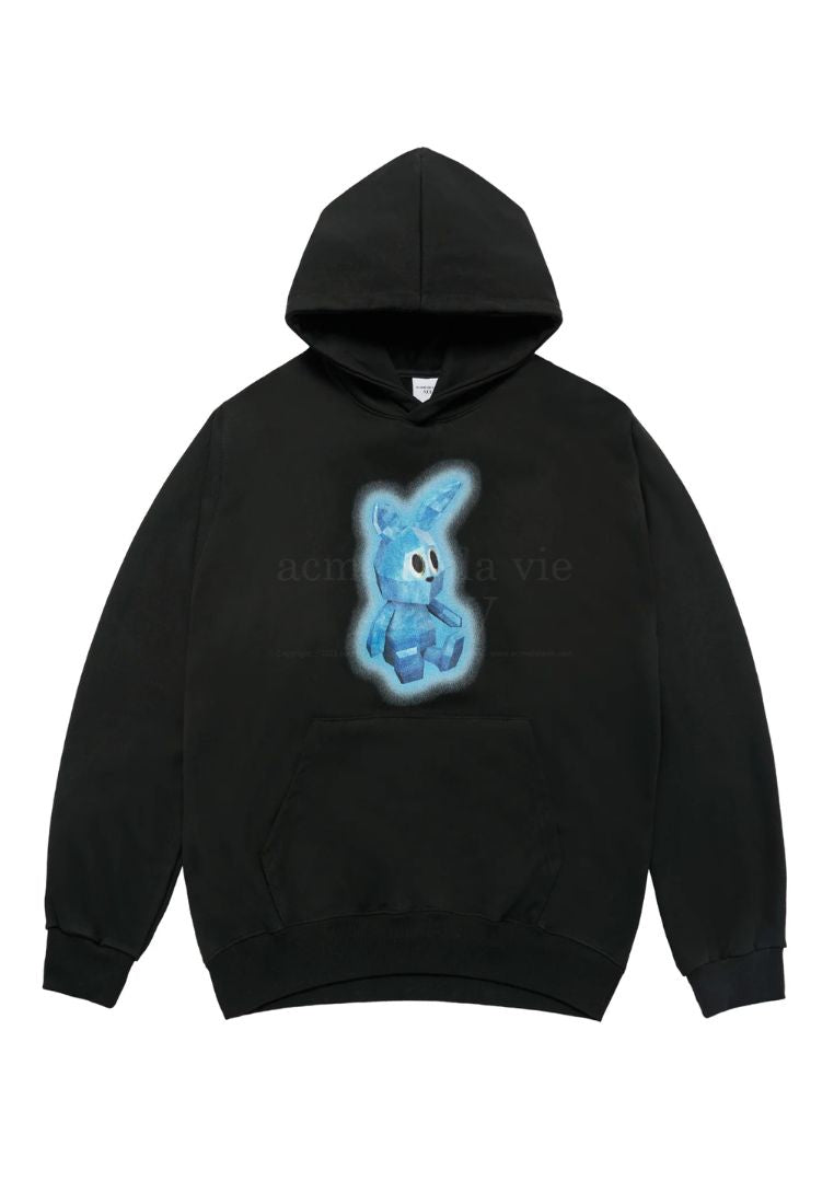 Retro Rabbit Hoodie Black