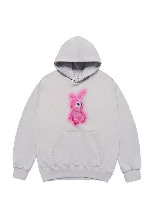 Retro Rabbit Hoodie Grey