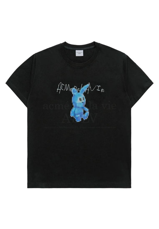 Retro Rabbit Short Sleeve T-Shirt Black