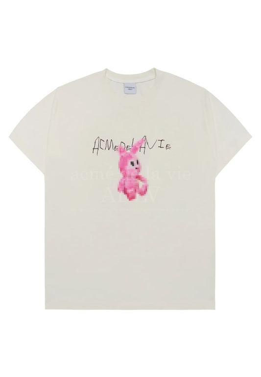 Retro Rabbit Short Sleeve T-Shirt Cream
