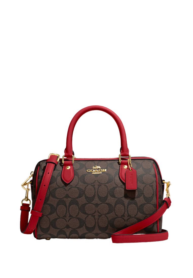 Rowan Satchel In Signature Canvas Brown 1941 Red