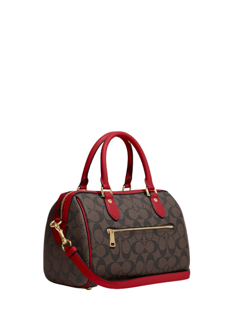 Rowan Satchel In Signature Canvas Brown 1941 Red