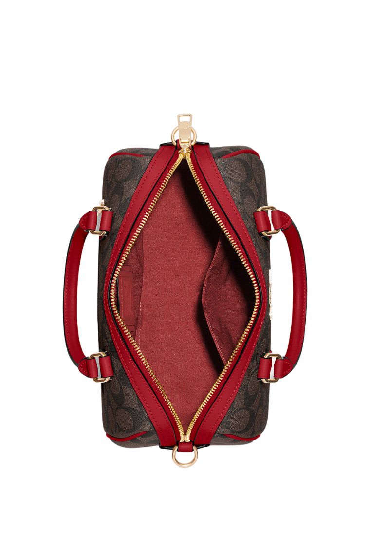 Rowan Satchel In Signature Canvas Brown 1941 Red