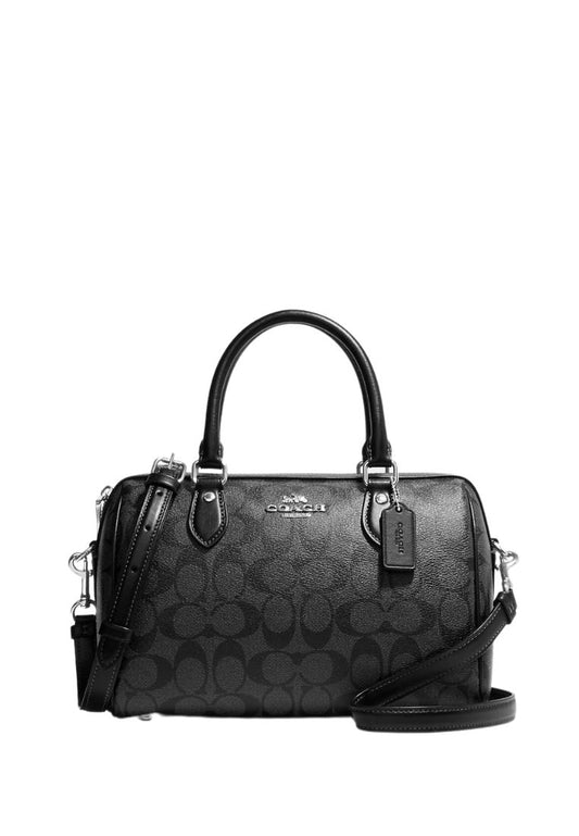 Rowan Satchel In Signature Canvas Graphite Black