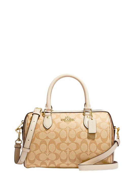 Rowan Satchel In Blocked Signature Canvas Light Khaki Multi