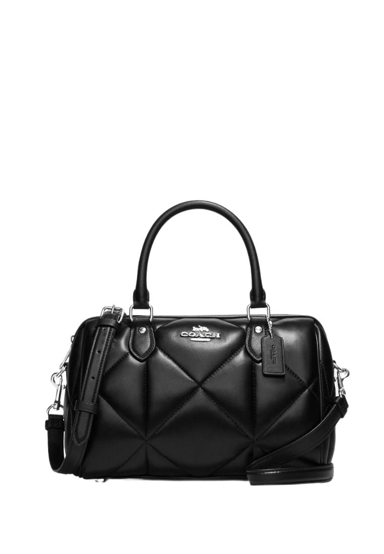 Rowan Satchel With Puffy Diamond Quilting Black