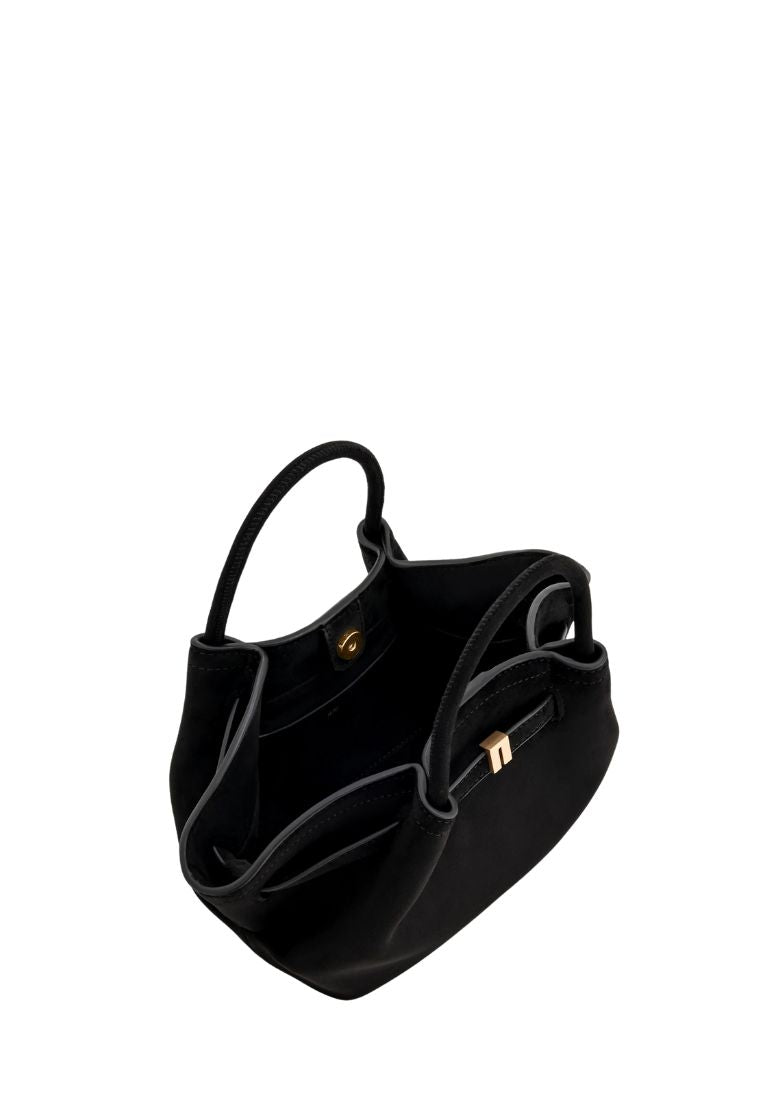 Hana Mini Faux Suede Tote Bag - Black