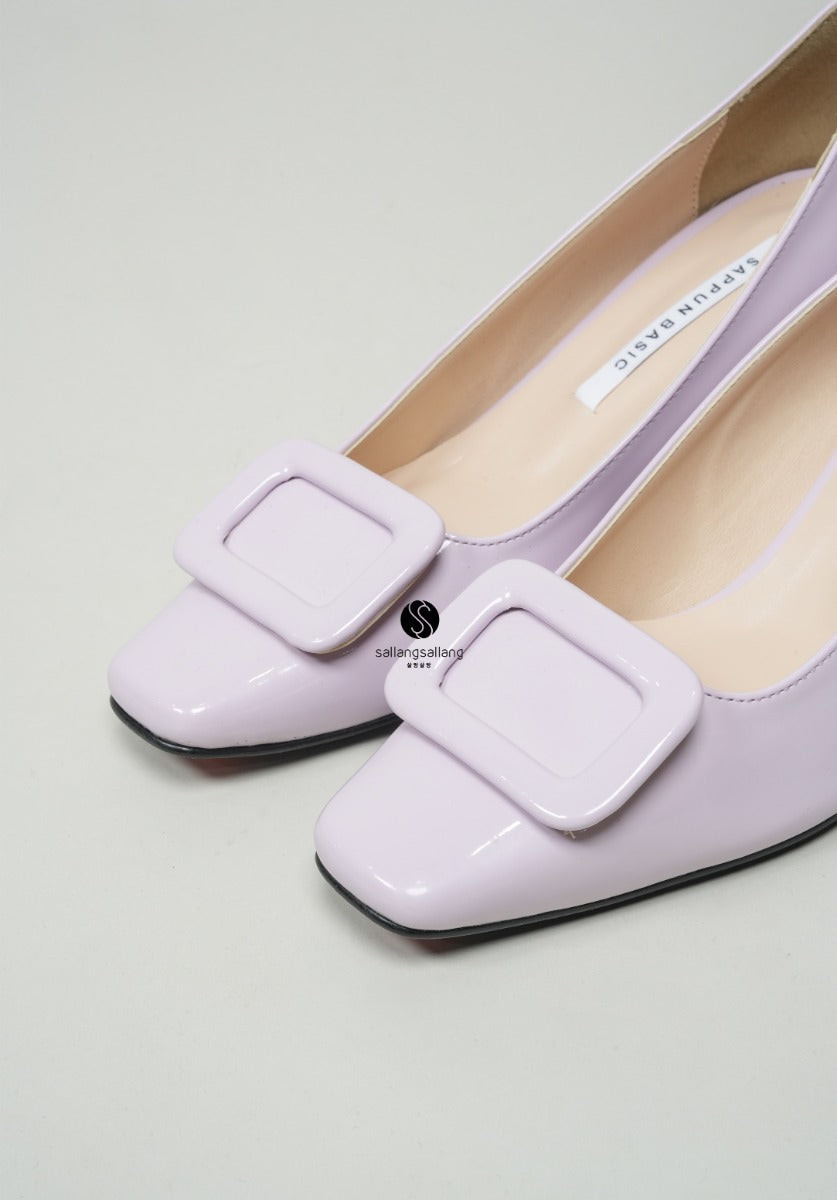 Proning Square Middle Heels LAVENDER