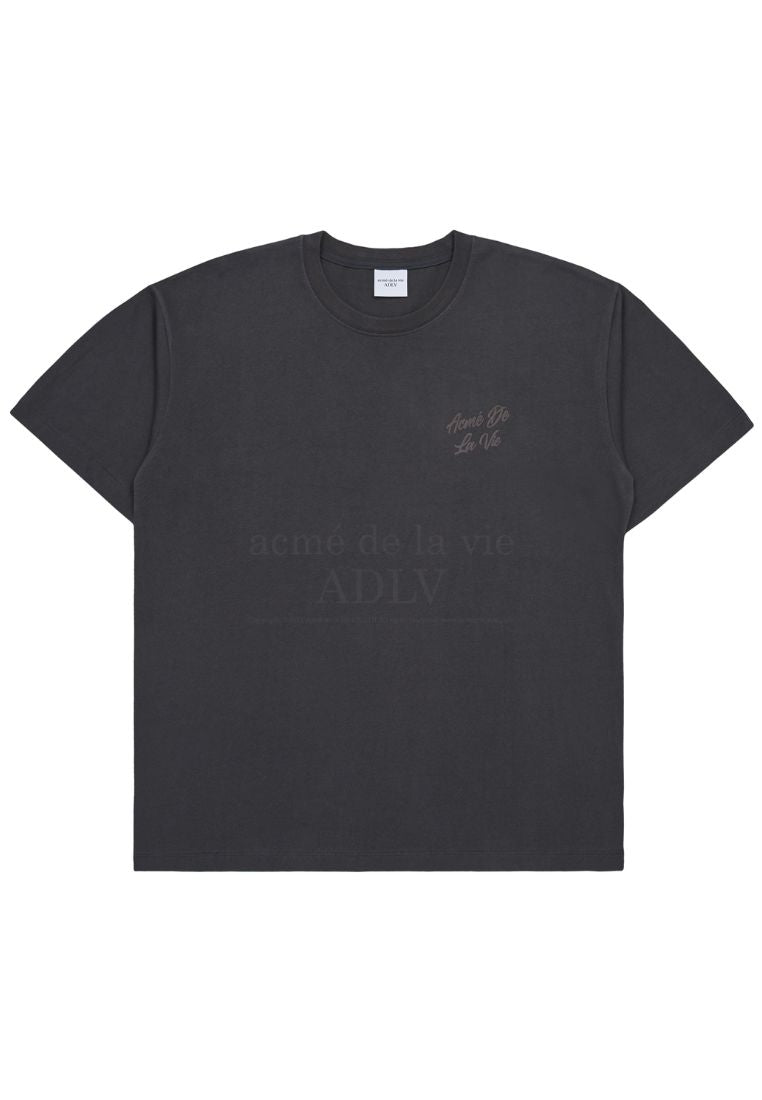 Script Logo Printing Short Sleeve T-Shirt Charcoal