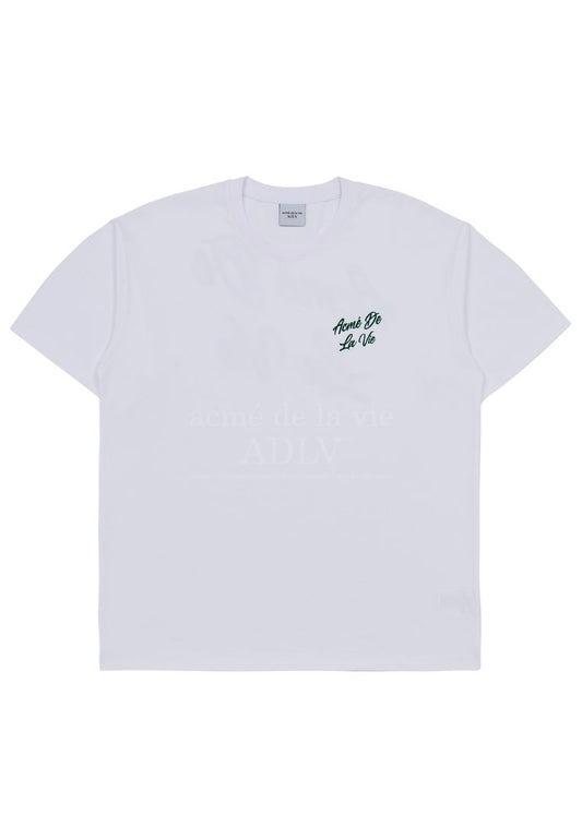 Script Logo Printing Short Sleeve T-Shirt White