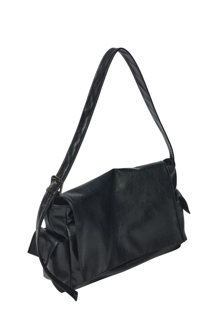 Side Pocket Messanger Bag L Nappa Black