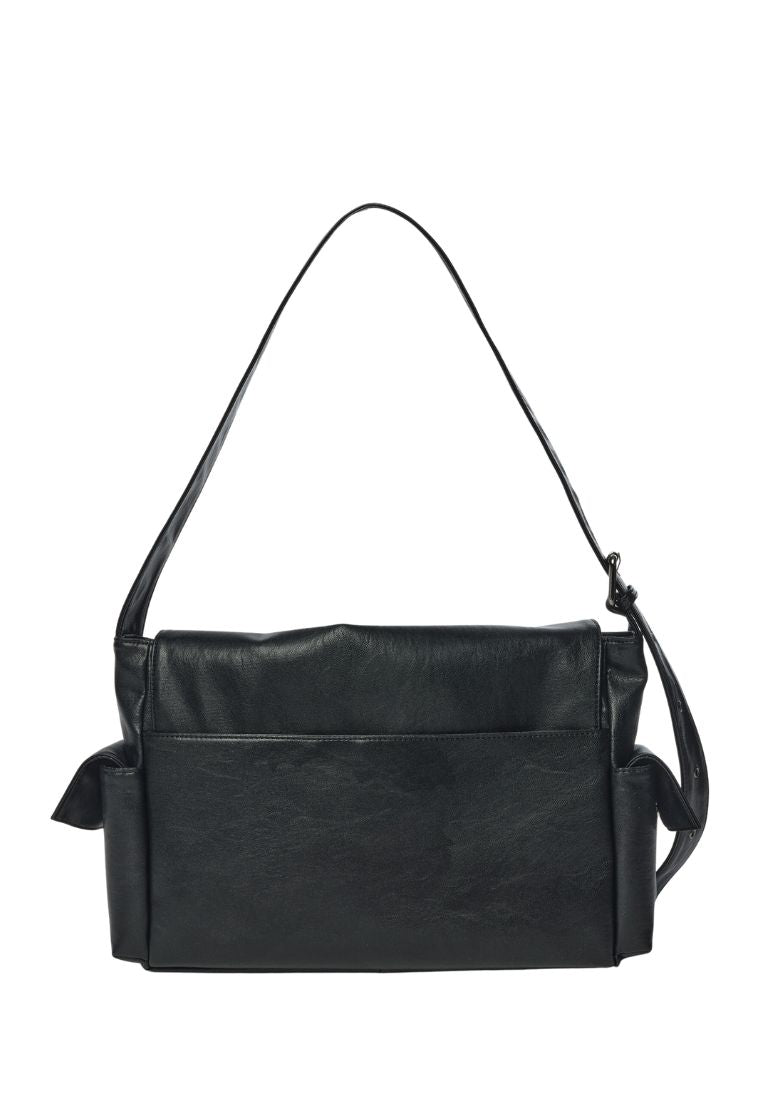 Side Pocket Messanger Bag L Nappa Black