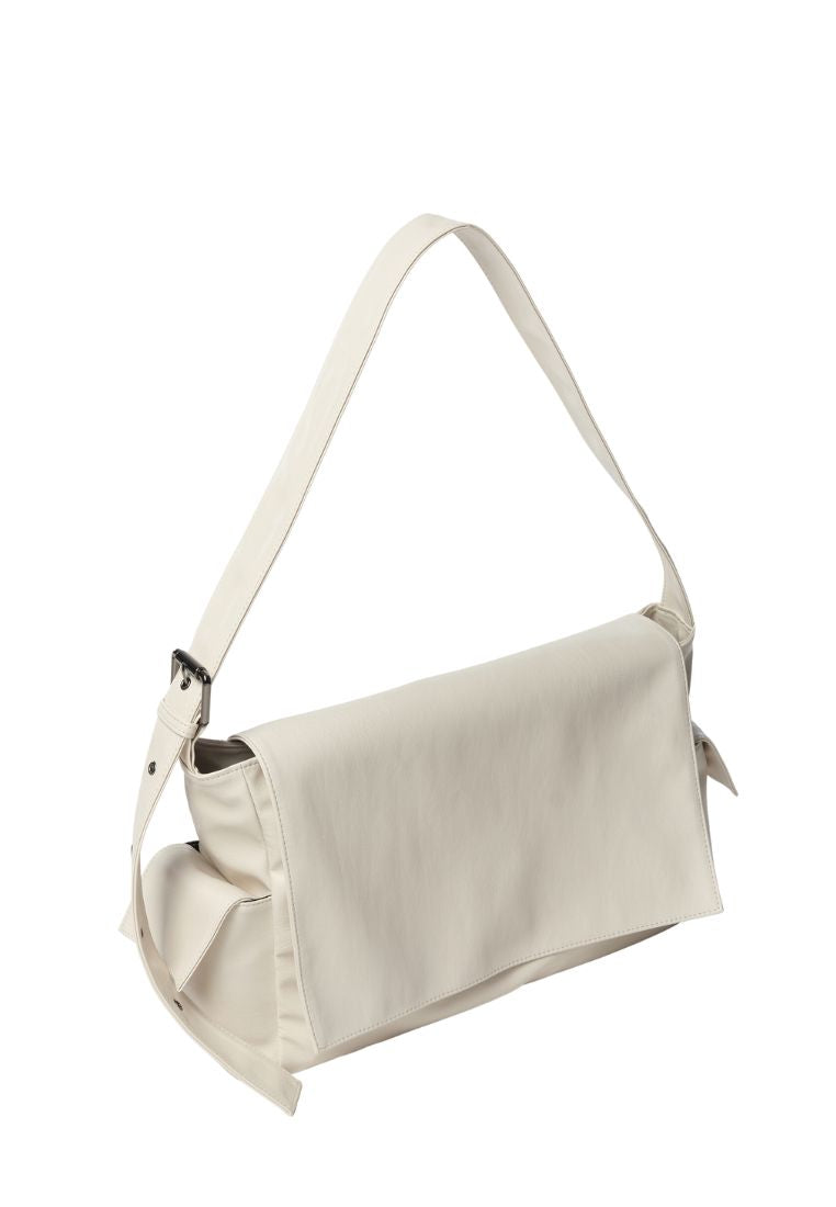 Side Pocket Messanger Bag L Nappa Ivory