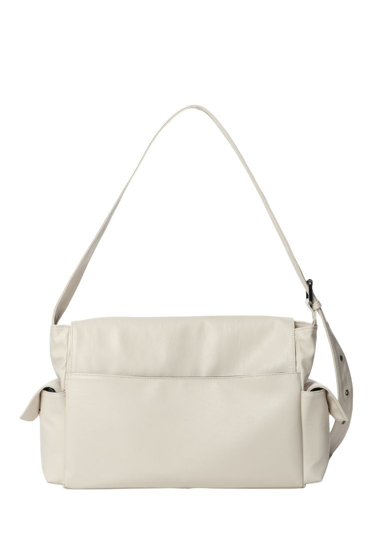 Side Pocket Messanger Bag L Nappa Ivory