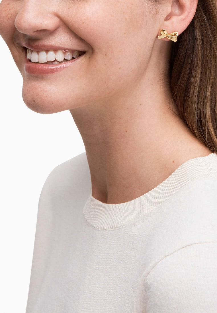 Skinny Mini Bow Studs Gold