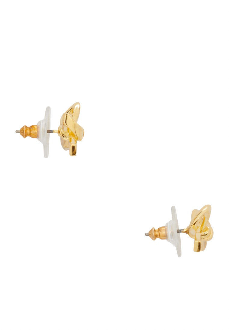 Skinny Mini Bow Studs Gold