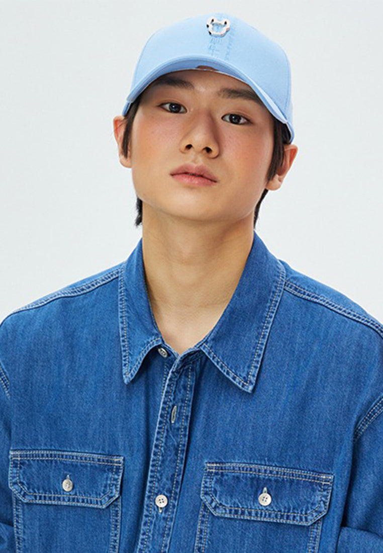 Logo Accent Cotton Baseball Cap Sky Blue