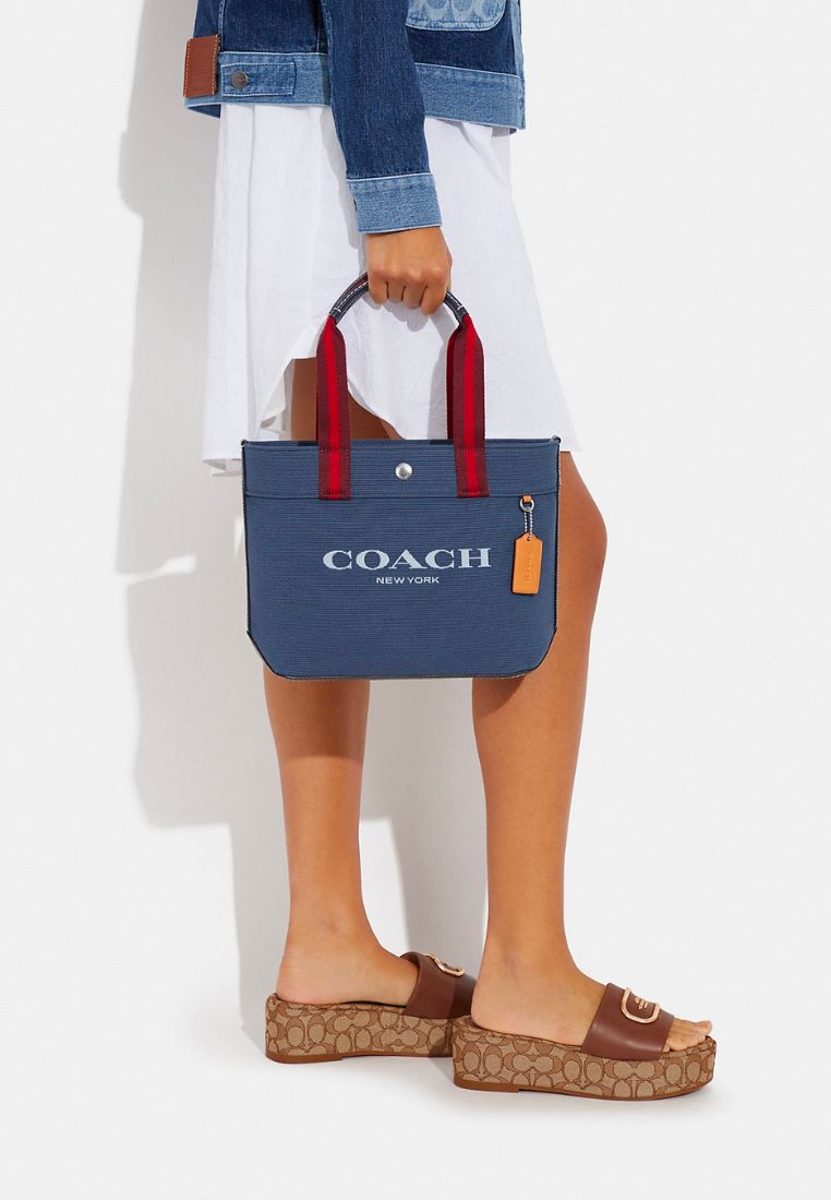 Small Canvas Tote Denim Multi