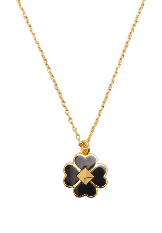 Spades & Studs Enamel Mini Pendant Black