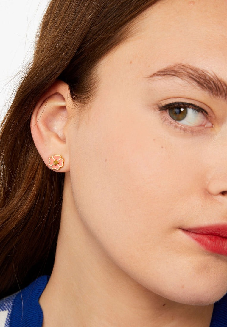 Spades & Studs Enamel Studs Coral