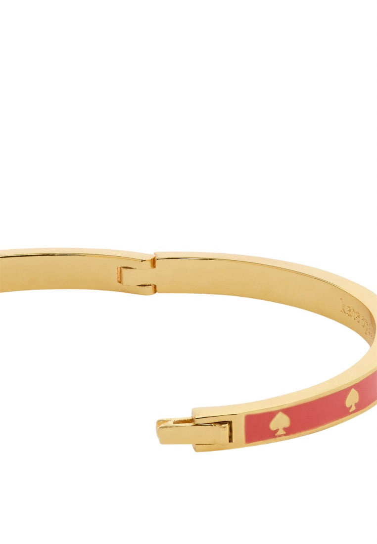 Spot The Spade Enamel Hinged Bangle Coral