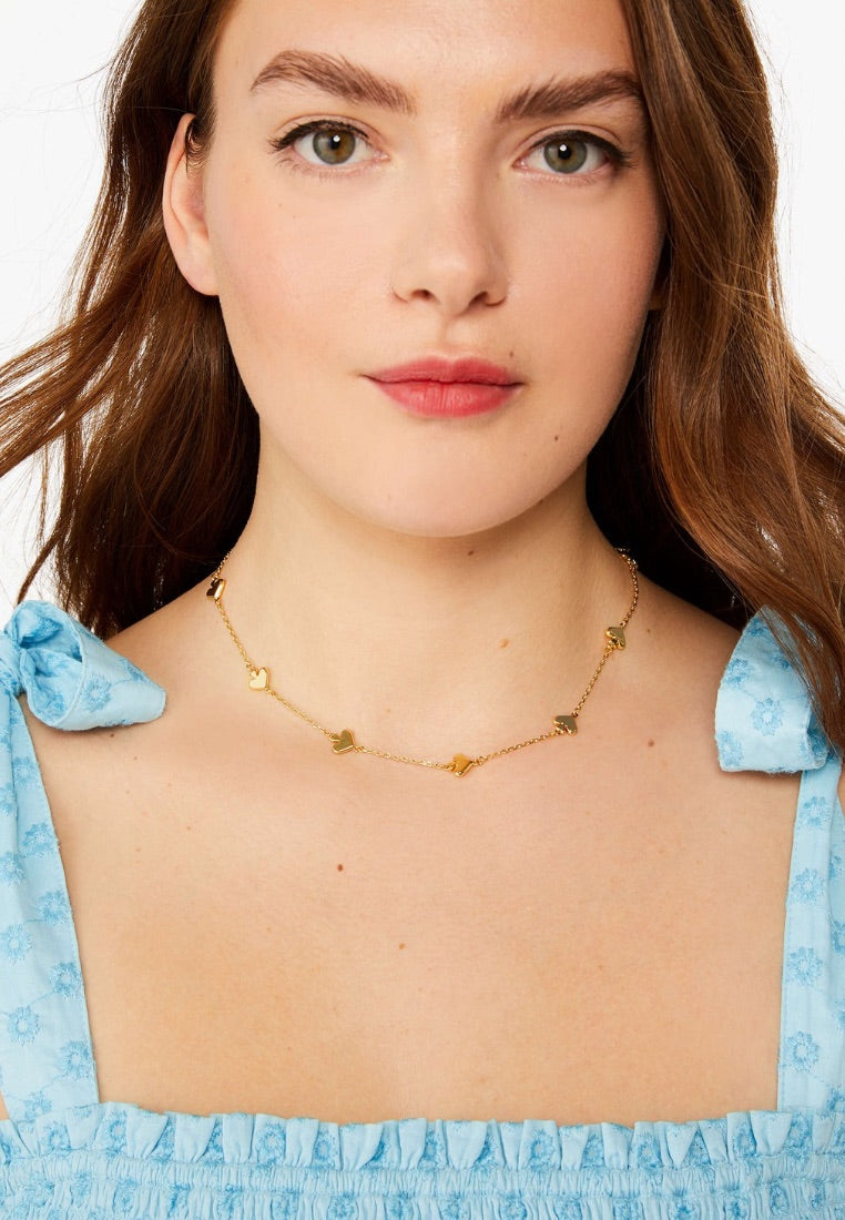 Spot The Spade Metal Scatter Necklace Gold
