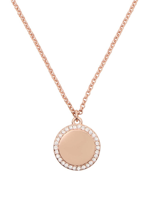 Spot The Spade Pave Charm Pendant Necklace Clear Rose Gold