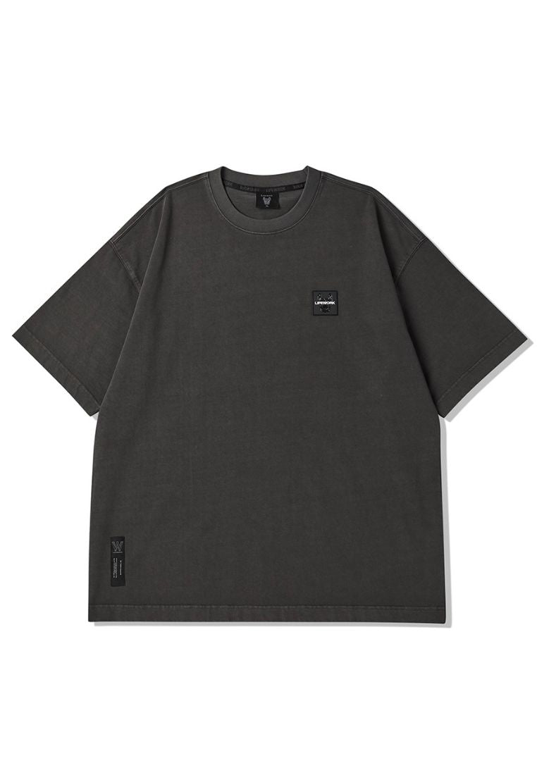 Square Wappen Pigment T-Shirt Charcoal Grey