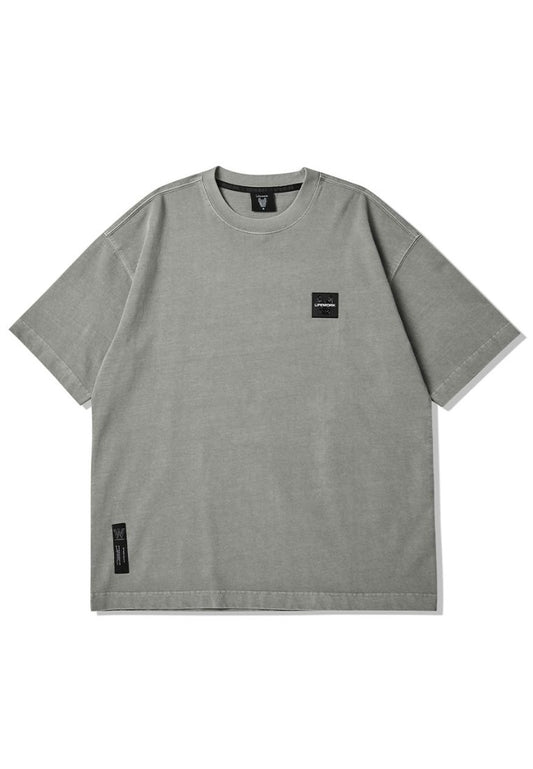 Square Wappen Pigment T-Shirt Light Grey