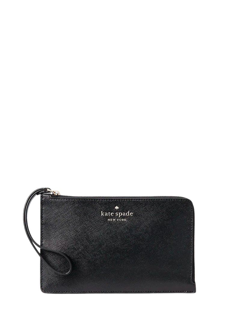 Staci Medium L Zip Wristlet Black