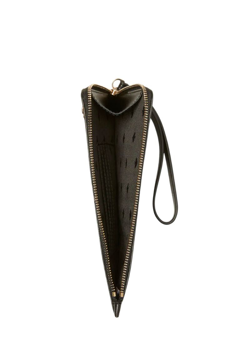 Staci Medium L Zip Wristlet Black