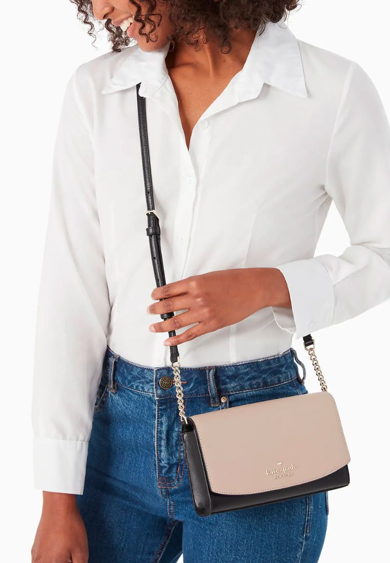 Staci Small Flap Crossbody Warm Beige Multi