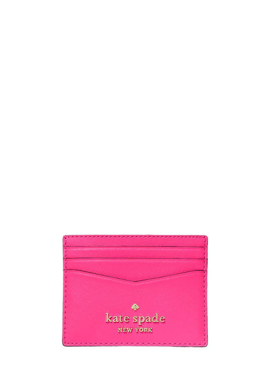 Staci Small Slim Card Holder Deep Hibiscus