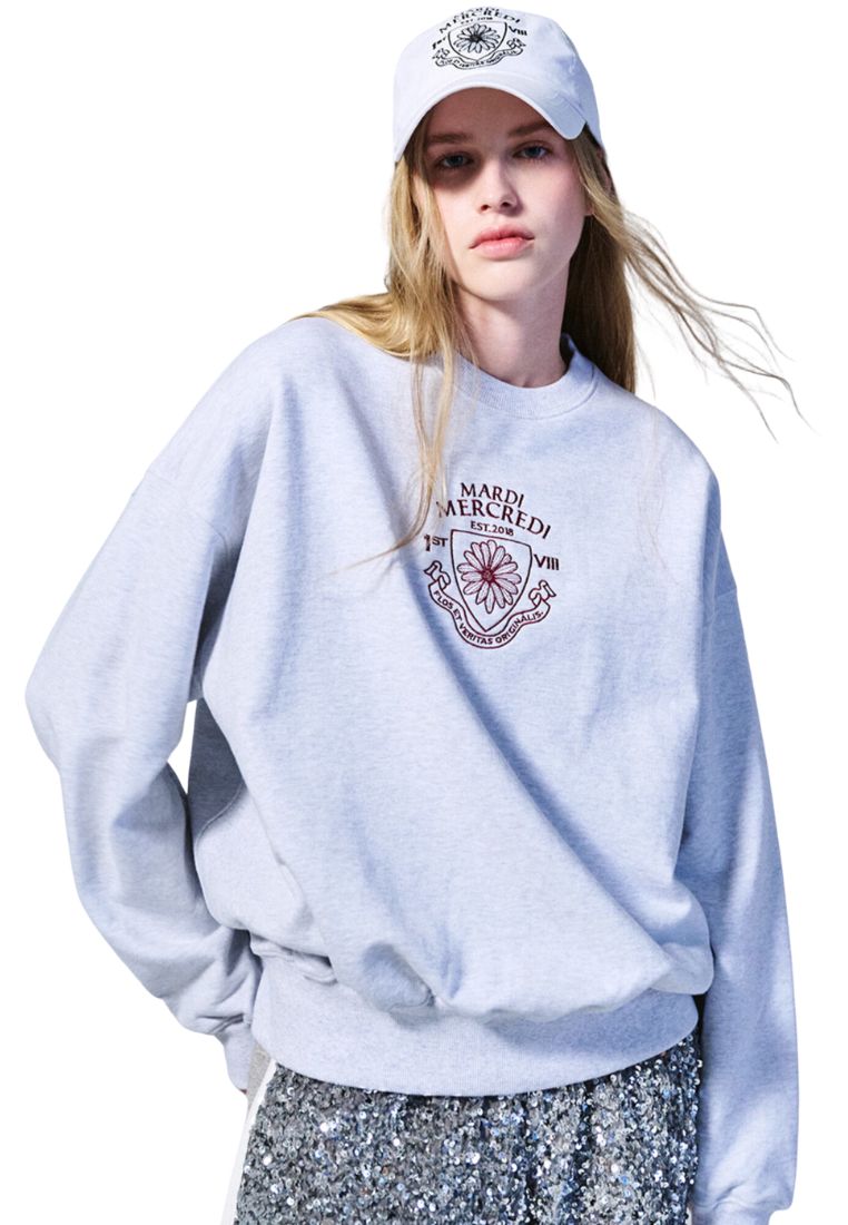 Sweatshirt Alumni Small Emblem Needlework Heather Burgundy