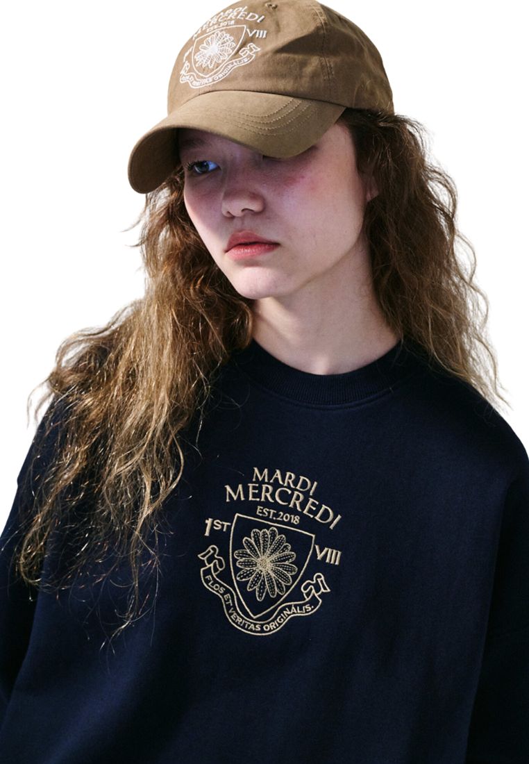 Sweatshirt Alumni Small Emblem Needlework Navy Beige