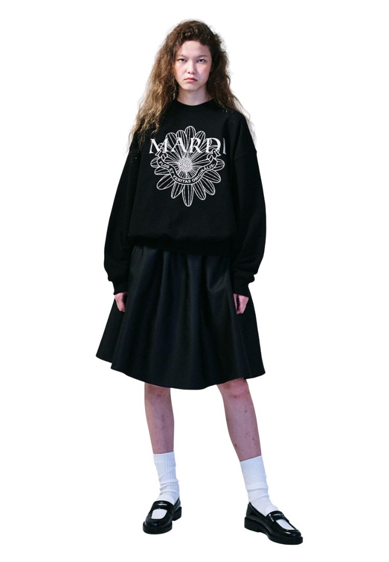 Sweatshirt Flower Mardi Alumni Needlework Black Ivory
