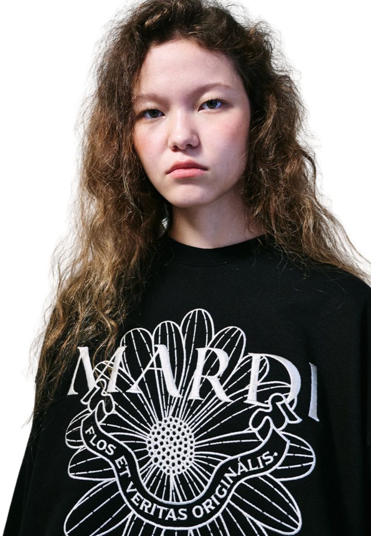 Sweatshirt Flower Mardi Alumni Needlework Black Ivory