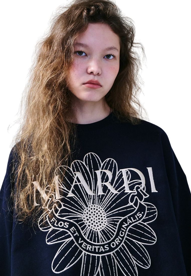 Sweatshirt Flower Mardi Alumni Needlework Navy Cream