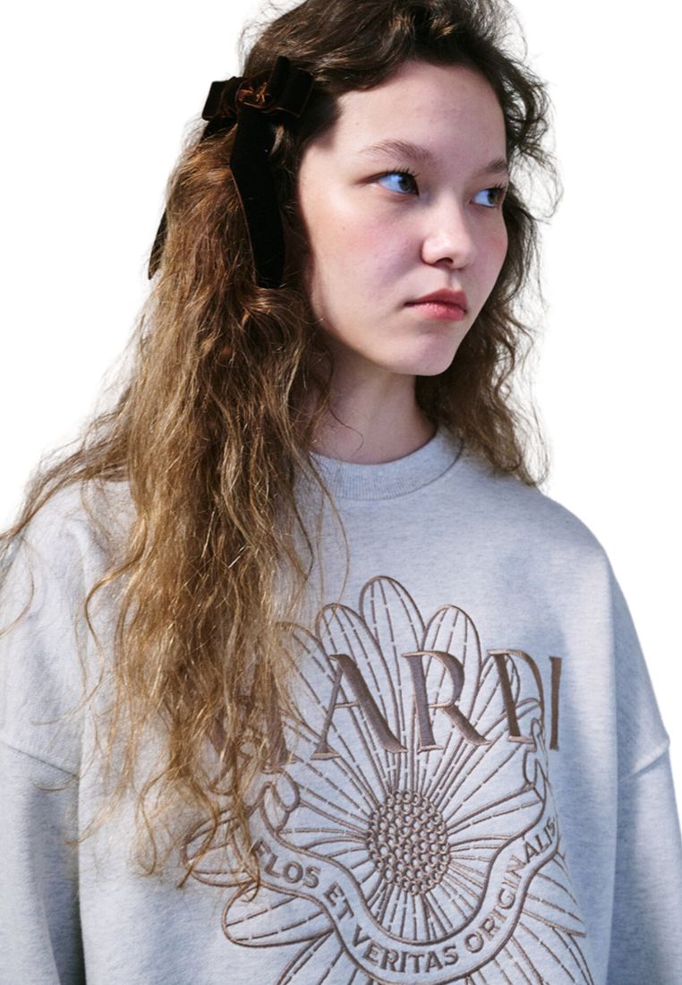 Sweatshirt Flower Mardi Alumni Needlework Oatmeal Taupe