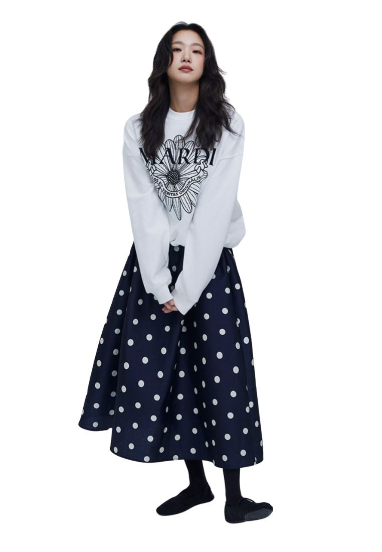 Sweatshirt Flower Mardi Alumni Needlework White Navy
