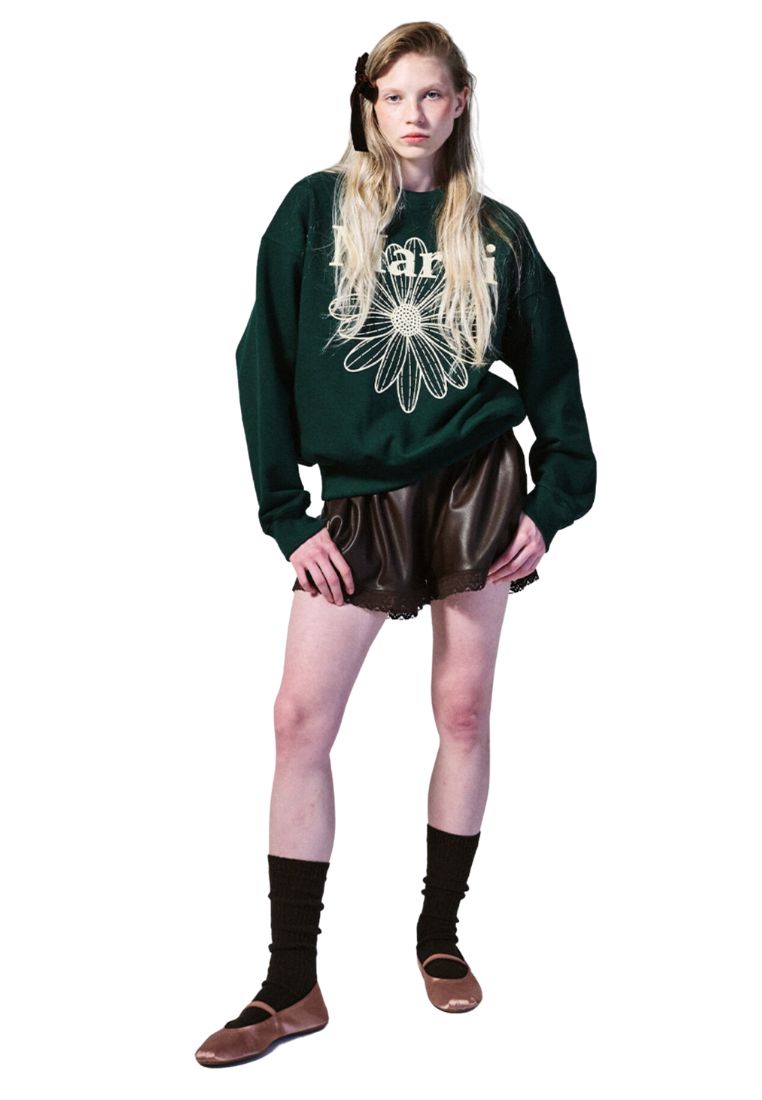 Sweatshirt Flower Mardi Deep Green Cream